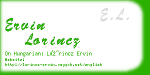 ervin lorincz business card